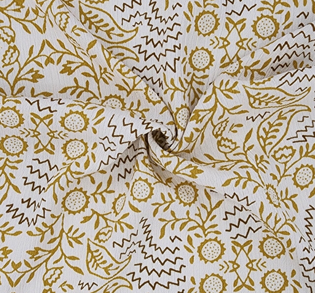 1 Yard Neutral Rayon Crinkle Breathable Lightweight Textured Apparel Material 50/52" Wide